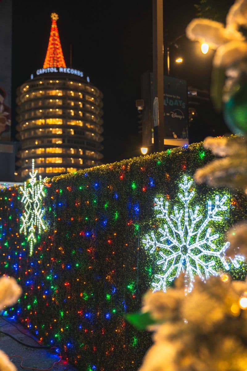 Commercial property transformed with professional holiday lighting